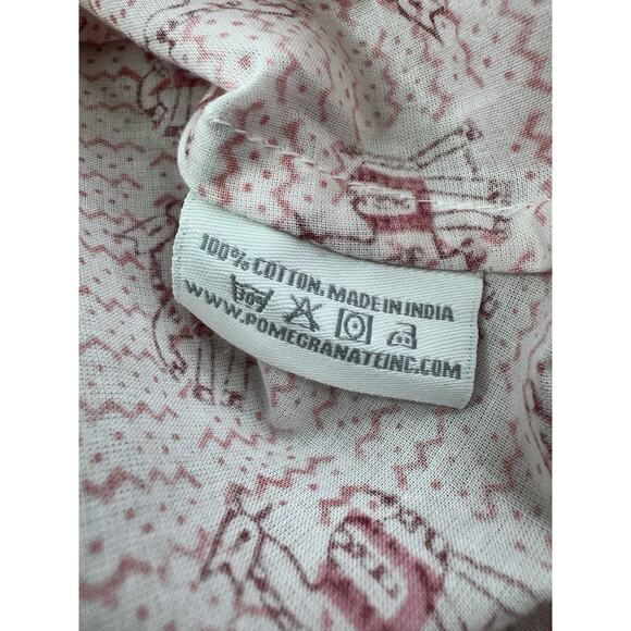 Anthropologie Pomegranate Boho Cotton Tunic S Pink White Resort Llama Print NWT - Picture 10 of 13